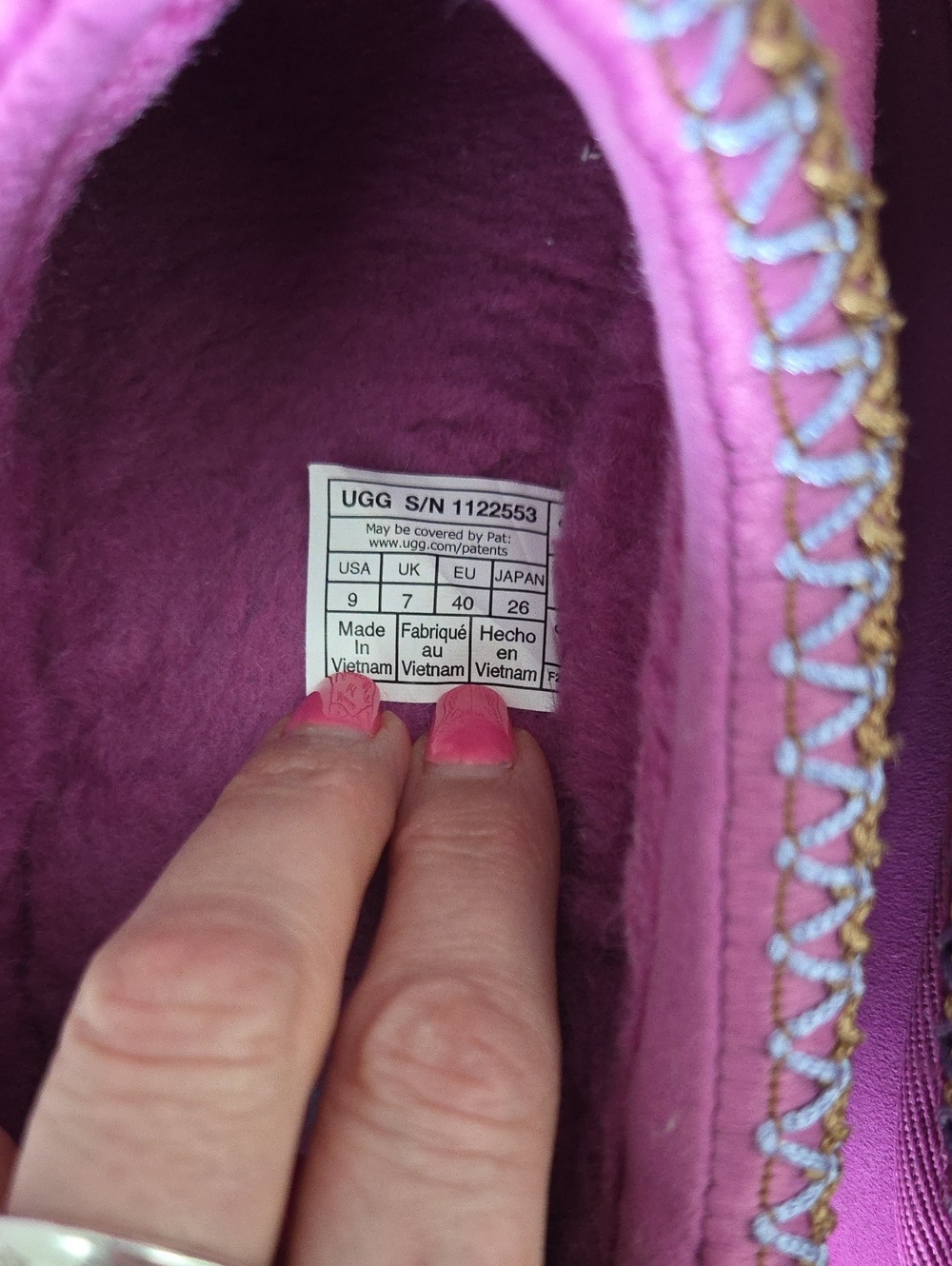 UGG Tazz Genuine Shearling Lined Platform Slipper | Mangosteen | Womens Size 9 - Picture 6 of 13